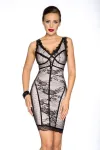 Echtes Bandage-Shape-Kleid beige/schwarz kaufen - Fesselliebe