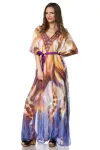 Premium-Kaftan mit Strass orange/lila/blau kaufen - Fesselliebe