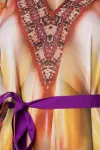 Premium-Kaftan mit Strass orange/lila/blau kaufen - Fesselliebe