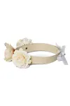 Halsband mit Blumen creme kaufen - Fesselliebe