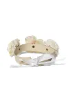 Halsband mit Blumen creme kaufen - Fesselliebe