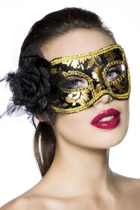 Maske schwarz/gold