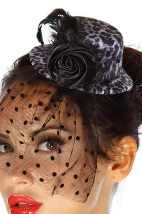 Rockabilly-Minihut / Fascinator leo