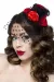 Rockabilly-Minihut / Fascinator rot