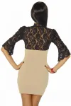 Minikleid mit Spitze beige/schwarz kaufen - Fesselliebe