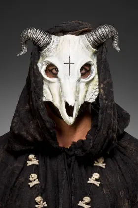 Goat Maske weiß/schwarz