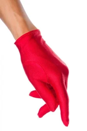 Satin-Handschuhe kurz rot