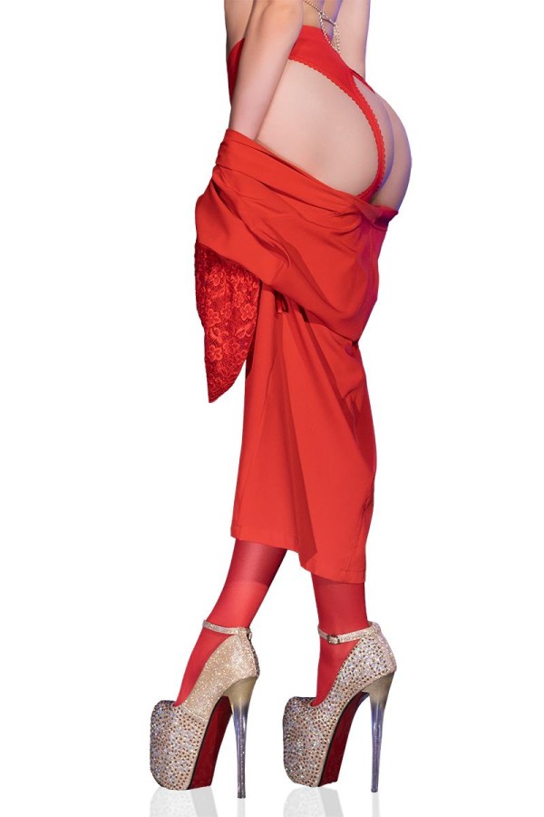Garter Stockings CR4312 rot von Chilirose kaufen | Fesselliebe