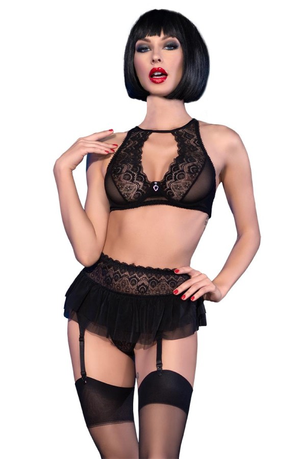 Spitzen-Set CR4466 schwarz von Chilirose kaufen | Fesselliebe