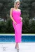 Langes Kleid Cr4379 Hot Pink von Chilirose