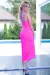 Langes Kleid Cr4379 Hot Pink von Chilirose