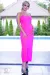 Langes Kleid Cr4379 Hot Pink von Chilirose