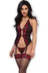 Spitzen-Set Cr4635 Schwarz/Rot von Chilirose kaufen - Fesselliebe