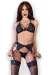 Spitzen-Set Cr4468 Schwarz/Blau von Chilirose