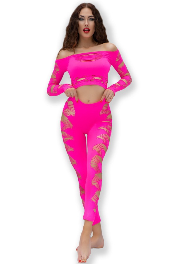 Top + Leggings CR4632 pink von Chilirose kaufen | Fesselliebe