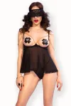 Chilirose CR4715 Babydoll-Set schwarz kaufen - Fesselliebe