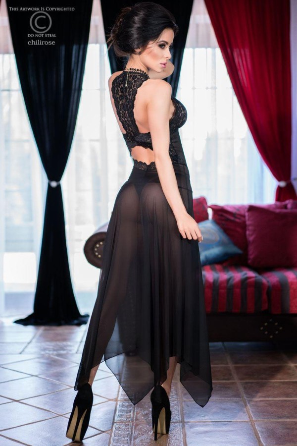 Gown CR4146 schwarz von Chilirose kaufen | Fesselliebe