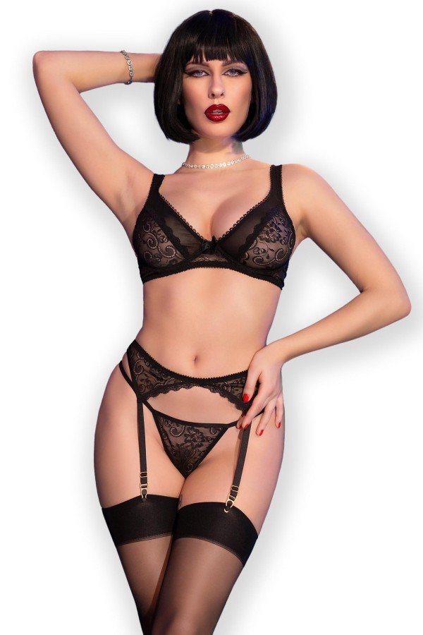 Spitzen-Set CR4692 schwarz von Chilirose kaufen | Fesselliebe
