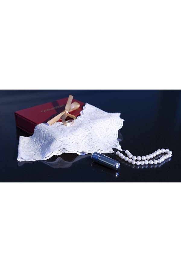Perlenstring weiß + Minivibrator CR4395 von Chilirose kaufen | Fesselliebe