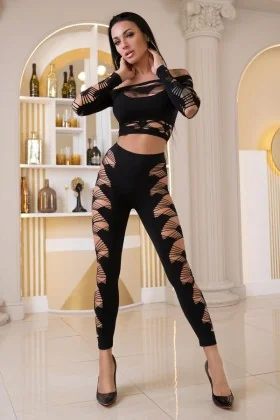 Top + Leggings CR4436 schwarz von Chilirose