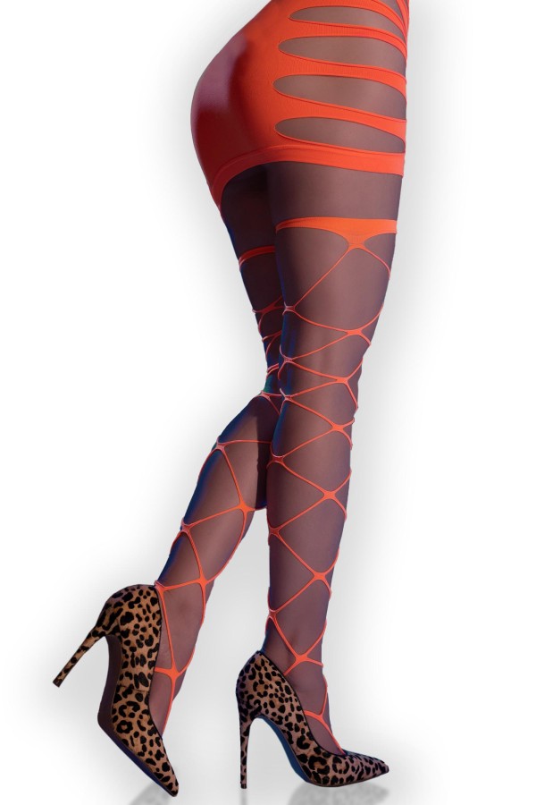 Strümpfe CR4706 neonorange von Chilirose kaufen | Fesselliebe