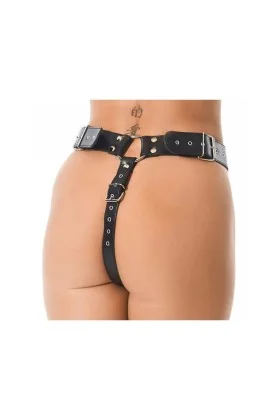 Leder-Umschnallharnisch mit 3 Ringen von Bondage Play