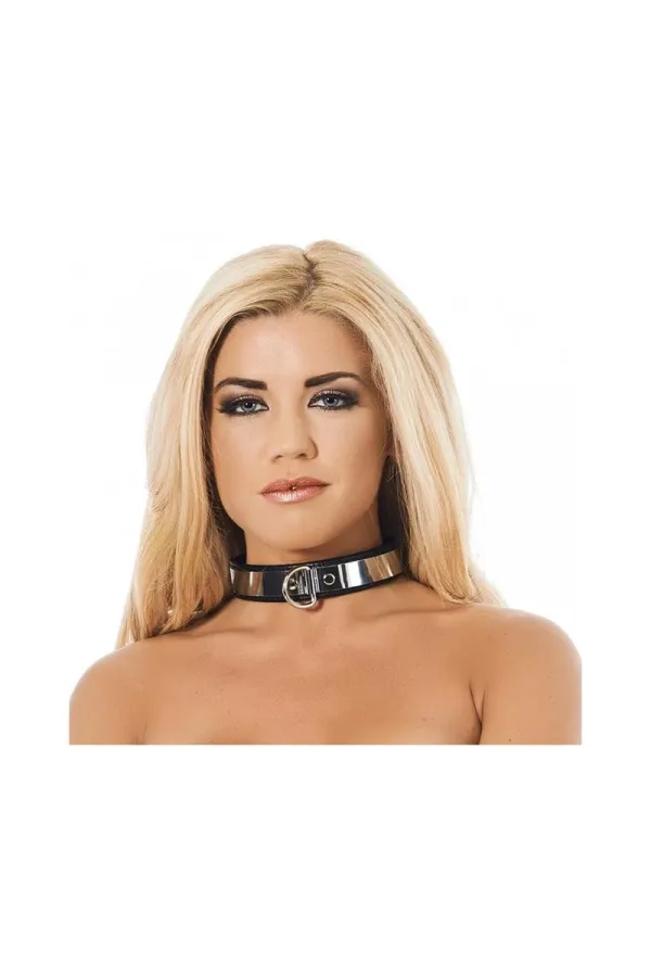 Halsband mit Metall und Vorhängeschloss-Verstellbar von Bondage Play kaufen - Fesselliebe