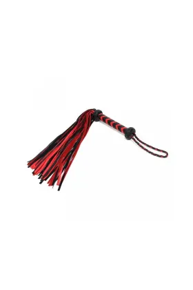 Geflochtene Peitsche Leder schwarz rot von Bondage Play