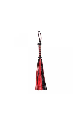 Geflochtene Peitsche Leder schwarz rot von Bondage Play