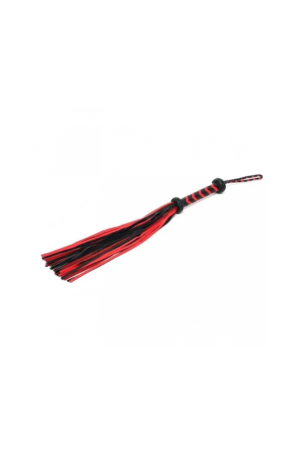 Flogger mit Geflochtenem Griff Schwarz Rot von Bondage Play kaufen - Fesselliebe