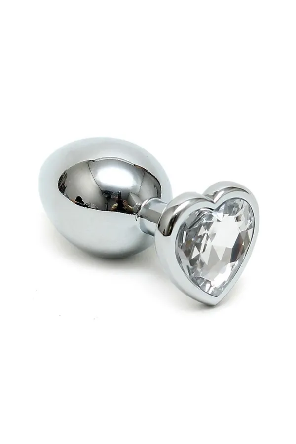 Buttplug Aus Plattiertem Stahl Kristall Herz Transparent von Bondage Play kaufen - Fesselliebe