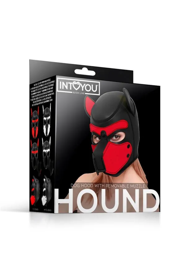 Hound Dog Hound mit Abnehmbarem Maulkorb, Neopren, Schwarz/Rot, Einheitsgrösse von Intoyou Bdsm Line kaufen - Fesselliebe