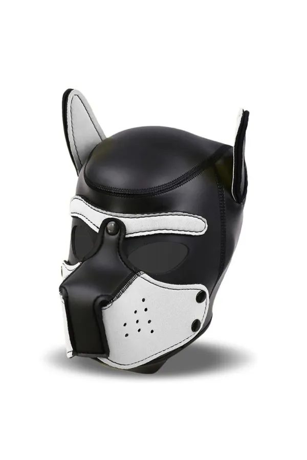 Hound Hundehaube Aus Neopren mit Abnehmbarem Maulkorb, Weiss/Schwarz, Einheitsgrösse von Intoyou Bdsm Line kaufen - Fesselliebe