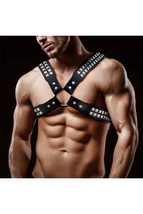 Adonis Brust-Bondage-Harness für Männer aus veganem Leder von Intoyou Bdsm Line