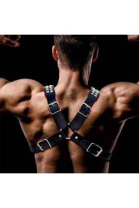 Adonis Brust-Bondage-Harness für Männer aus veganem Leder von Intoyou Bdsm Line