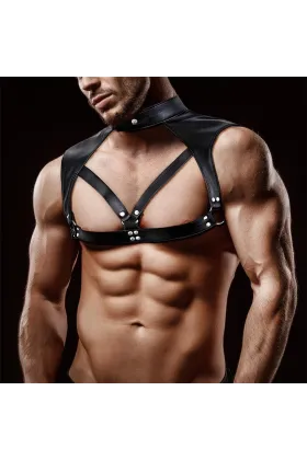 Darius Brust-Bondage-Harness für Männer aus veganem Leder von Intoyou Bdsm Line