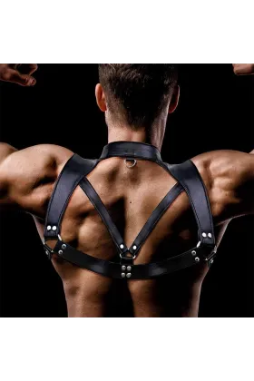 Darius Brust-Bondage-Harness für Männer aus veganem Leder von Intoyou Bdsm Line