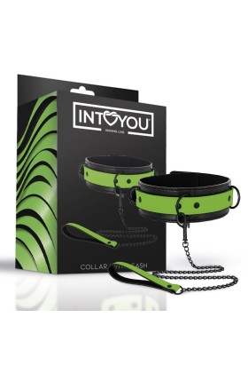 Im Dunkeln leuchtendes Halsband mit Leine von Intoyou Shining Line kaufen | Fesselliebe