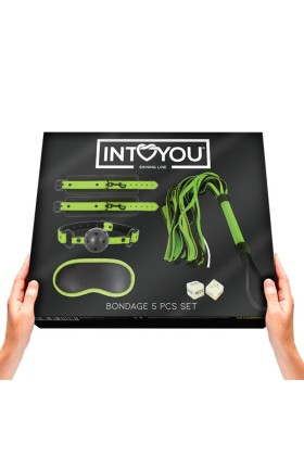 Im Dunkeln leuchtendes Bondage-Set mit 5 Teilen von Intoyou Shining Line kaufen | Fesselliebe