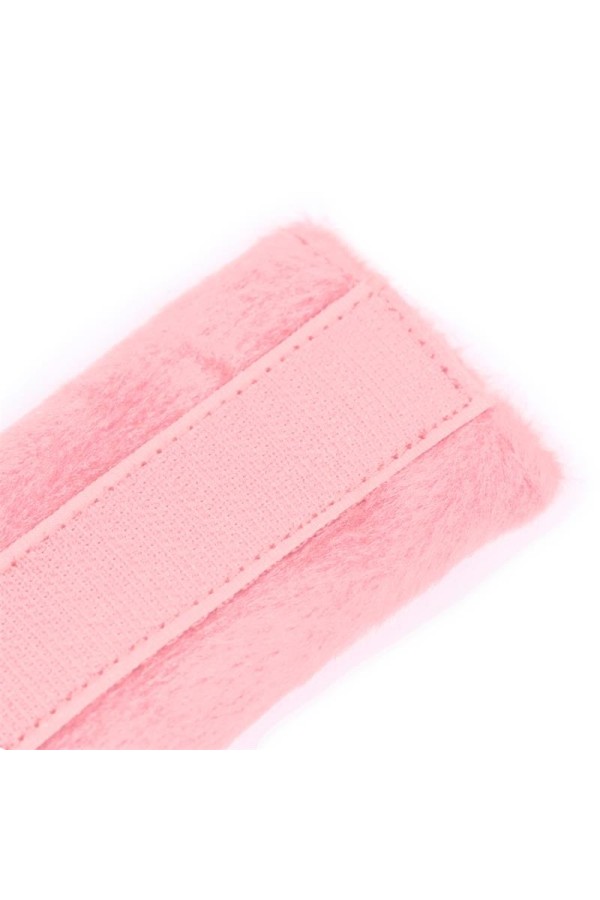 Handschellen mit Klettverschluss und langem Fell Rosa von Intoyou Bdsm Line kaufen | Fesselliebe
