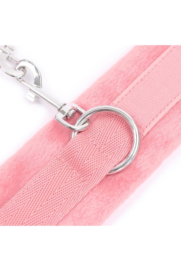 Handschellen mit Klettverschluss und langem Fell Rosa von Intoyou Bdsm Line kaufen | Fesselliebe