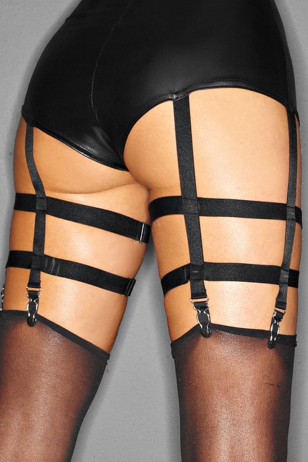 Schwarzer Straps-Body F109 von Noir Handmade Immoral Kollektion kaufen | Fesselliebe