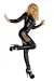 Schwarzes Wetlook Catsuit F136 von Noir Handmade Diva Collection