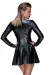 Schwarzes Minikleid Aus Elastischem Powerwetlook F154 von Noir Handmade Muse Collection