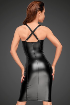 Powerwetlook Kleid mit Elastischen Einsätzen in der Hüfte und Brustbereich  F180 von Noir Handmade Decadence Collection kaufen | Fesselliebe