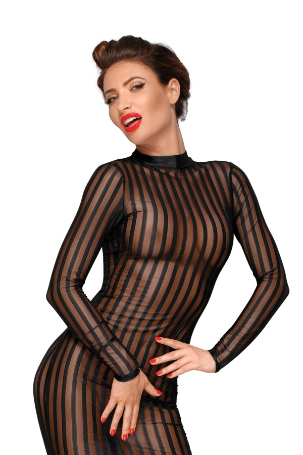 Klassisches Kleid aus Weichem und Elastischen Tüll F182 von Noir Handmade Decadence Collection kaufen | Fesselliebe