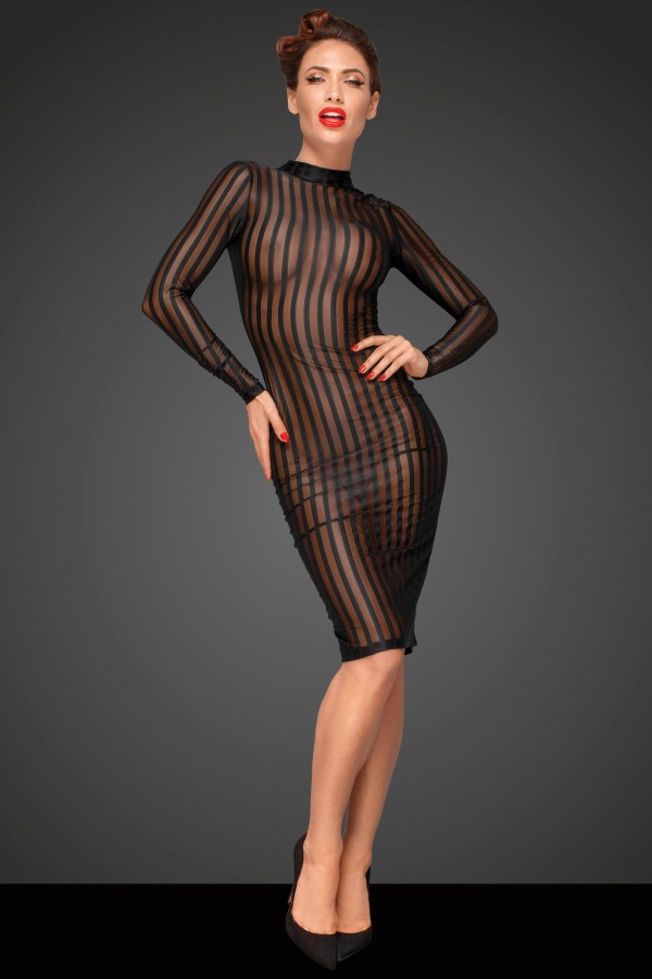 Klassisches Kleid aus Weichem und Elastischen Tüll F182 von Noir Handmade Decadence Collection kaufen | Fesselliebe
