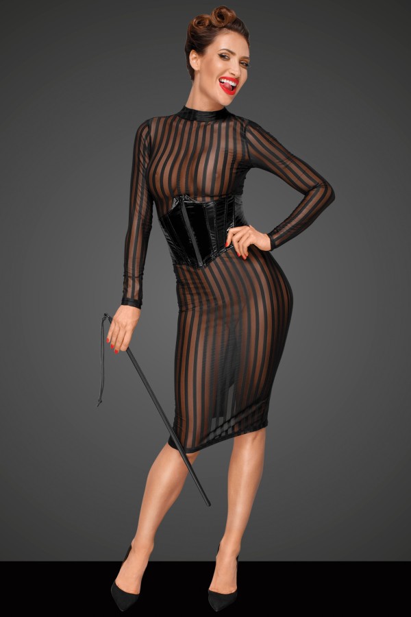 Klassisches Kleid aus Weichem und Elastischen Tüll F182 von Noir Handmade Decadence Collection kaufen | Fesselliebe