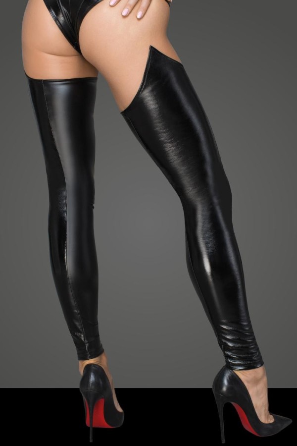 Beinstulpen aus Powerwetlook und Lackiertem Kunstleder F196 von Noir Handmade Rebellious Collection kaufen | Fesselliebe