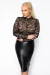 Midi Kleid mit Weicher Spitze F269 von Noir Handmade Curve Collection kaufen - Fesselliebe